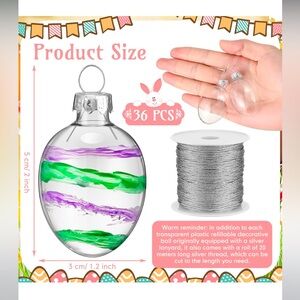 Wettarn 24 Pcs Clear Glass Easter Egg Ornaments Decorations to Paint